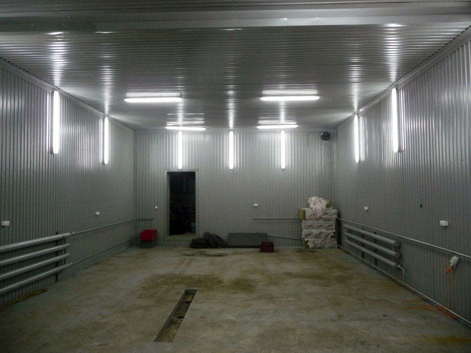 Расположение освещения в гараже