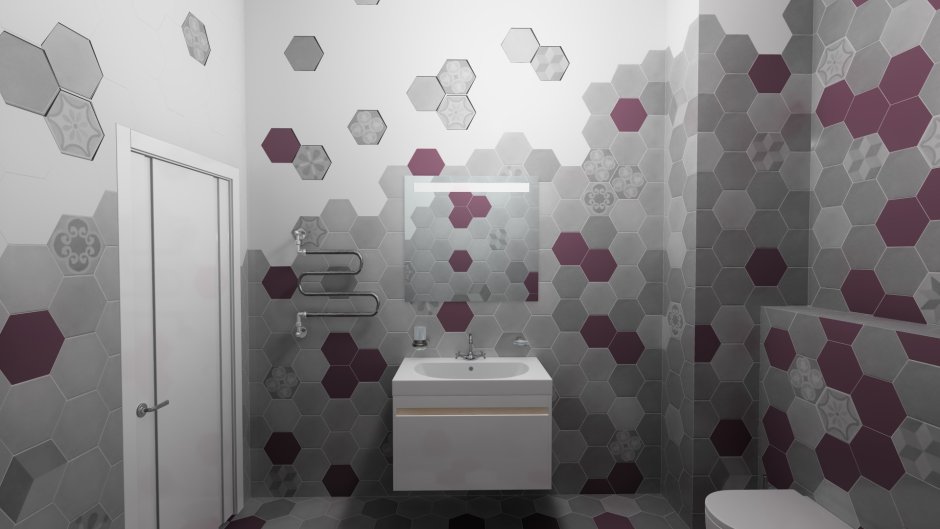 TOPCER Hexagon Light Grey 6