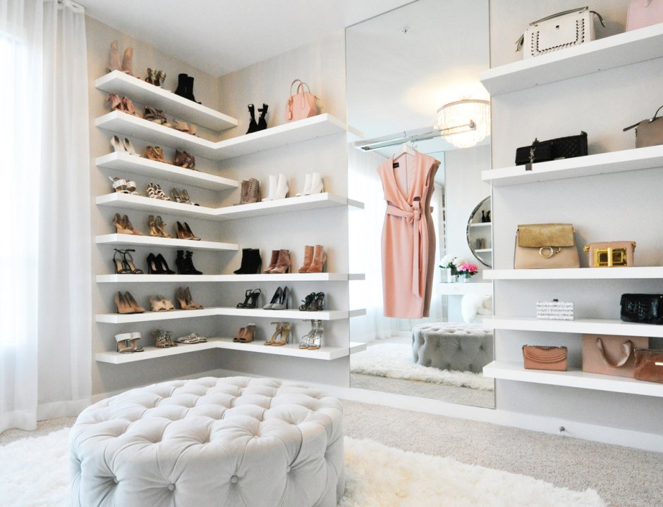 Система хранения обуви в гардеробной