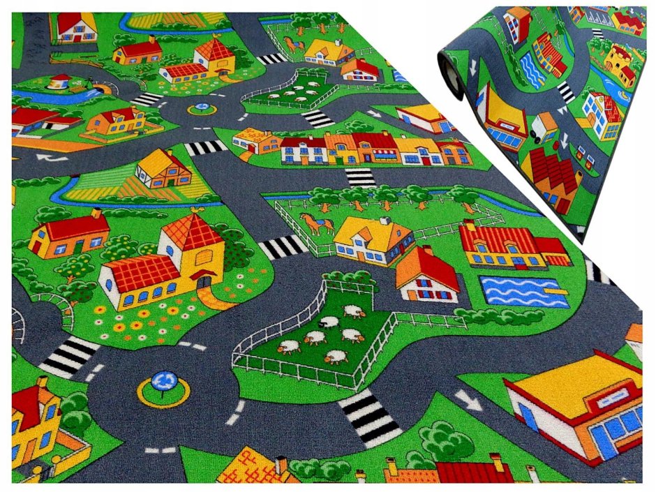 Ковер для ребенка коврик 180x250 улицы, дороги, деревня