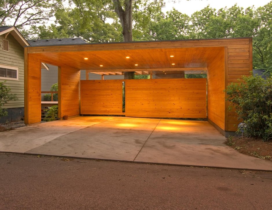 Ворота гаража на стиле