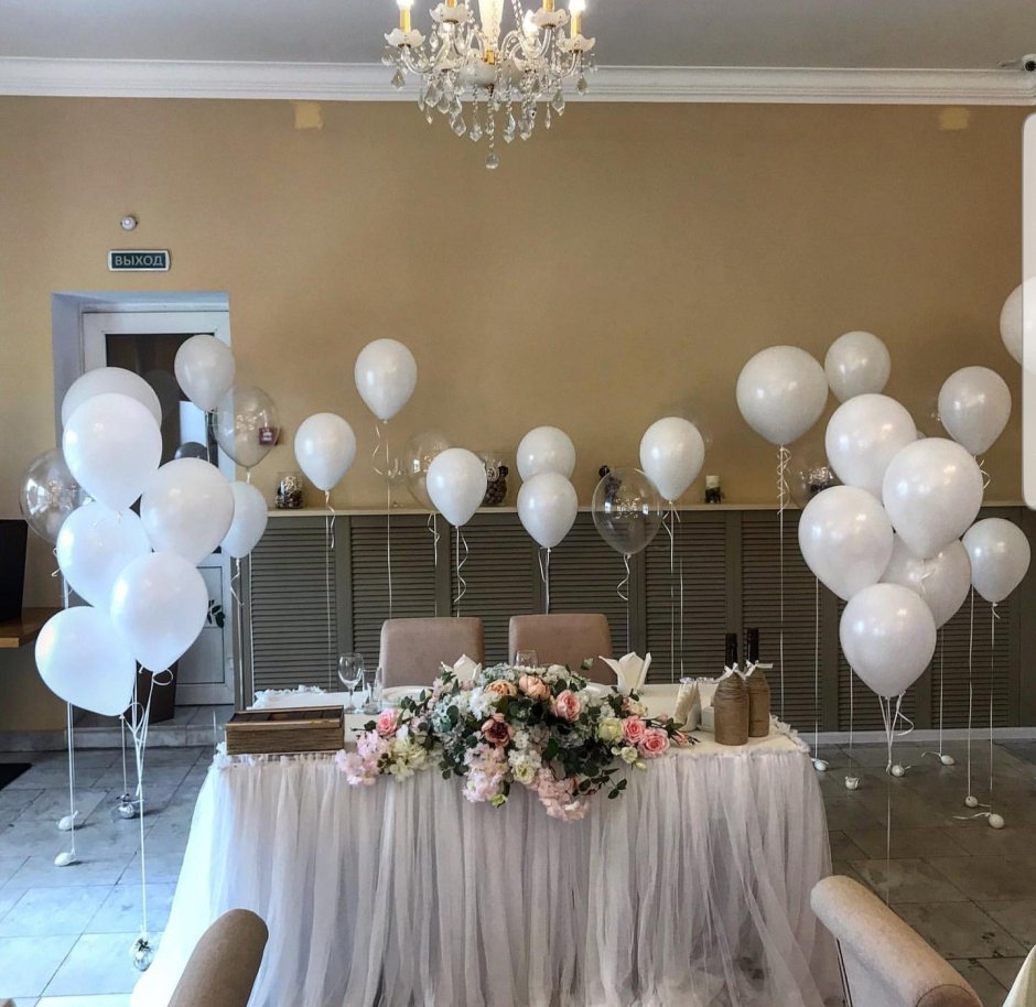 Оформление воздушными шарами на свадьбу
