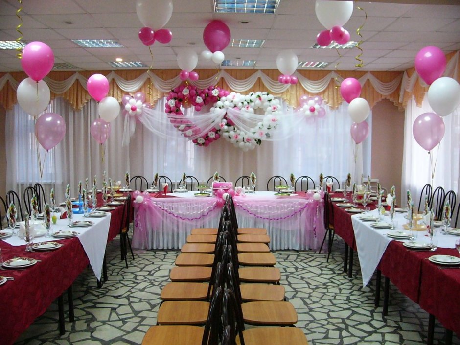 Украшение зала на свадьбу шарами фото Дагестане