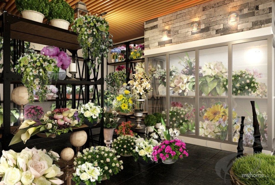 Стильный цветочный магазин