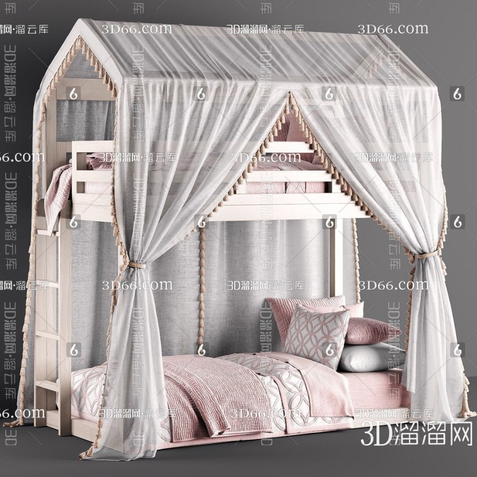 Двухэтажная кровать с балдахином