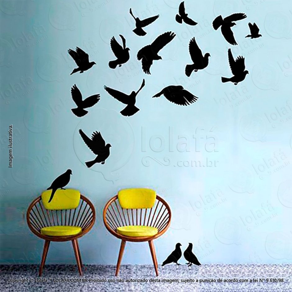 Трафареты для декора стен птицы