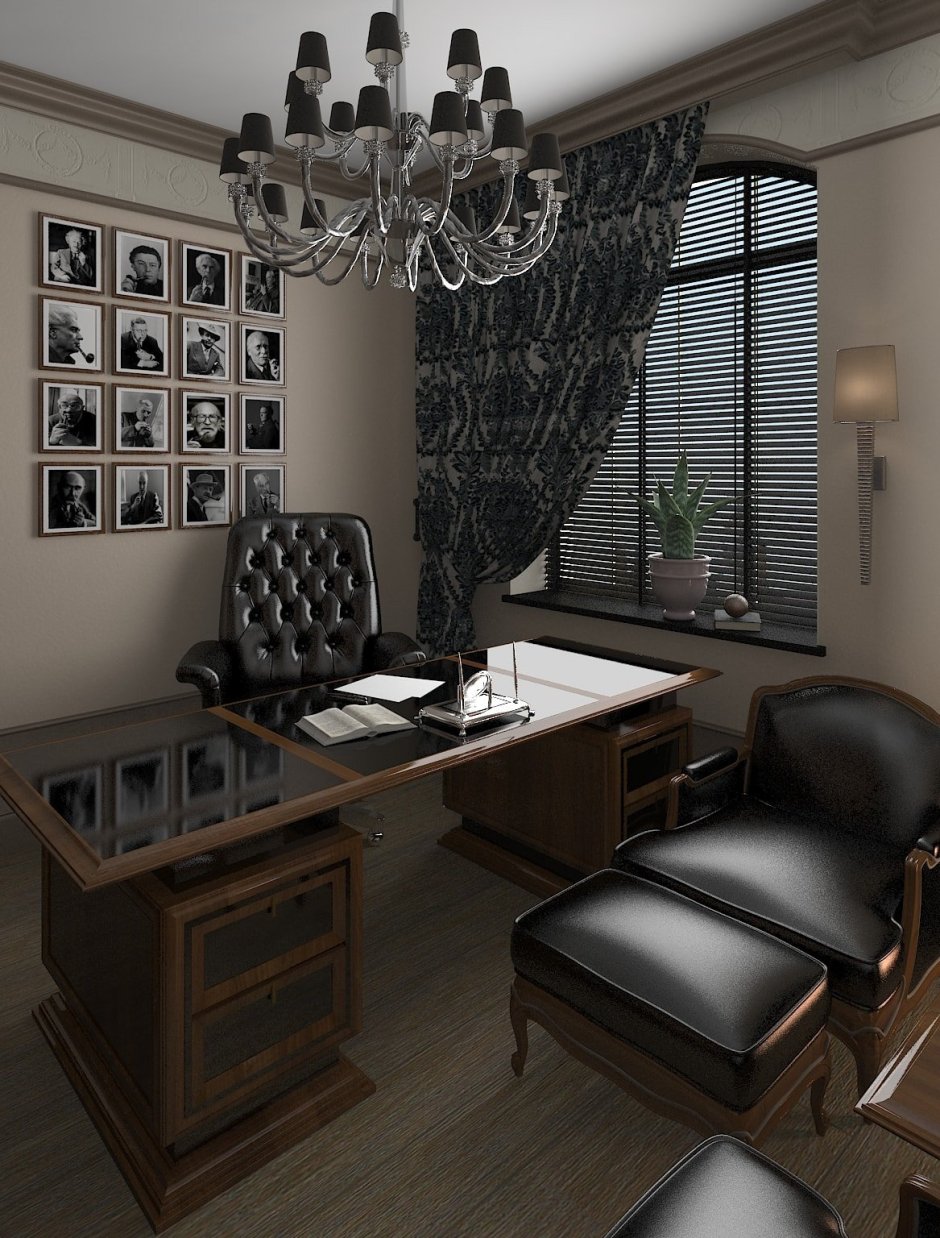 Кондиционер в темном интерьере