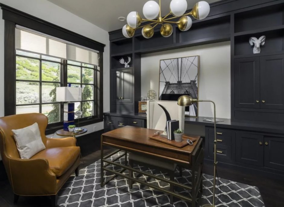 Темно синий кабинет