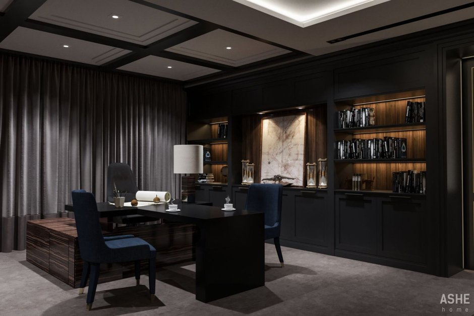 Офис в темных тонах
