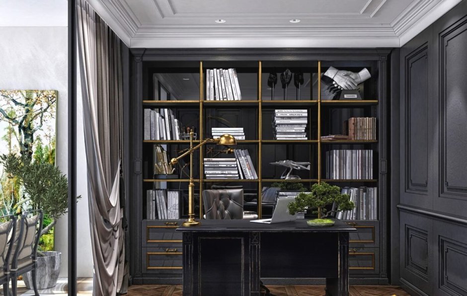 Интерьер кабинета в доме