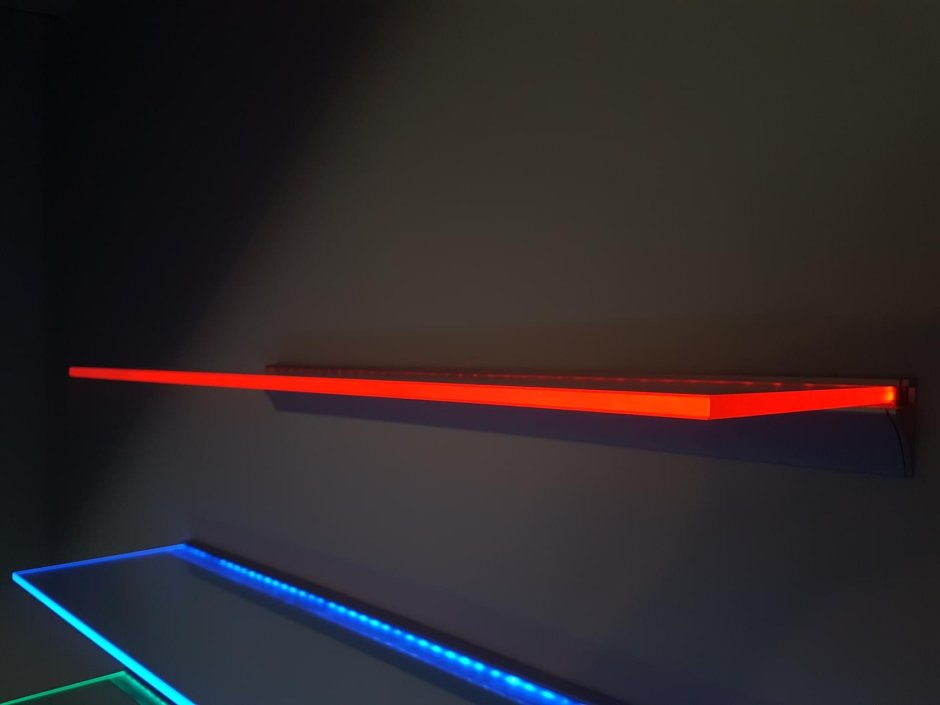 Полка с подсветкой (светодиоды), b900мм, никель
