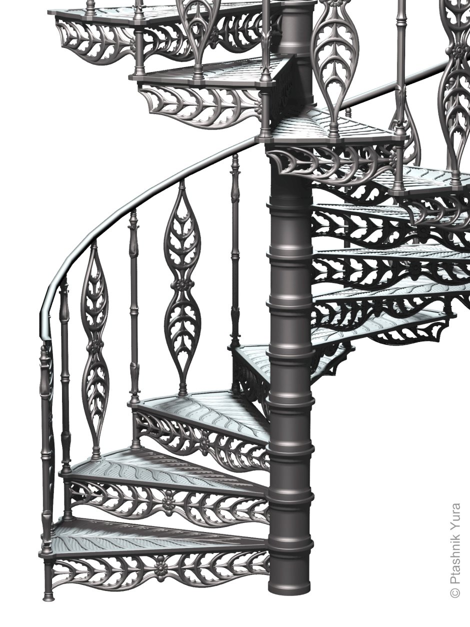 Полувинтовые кованые лестницы