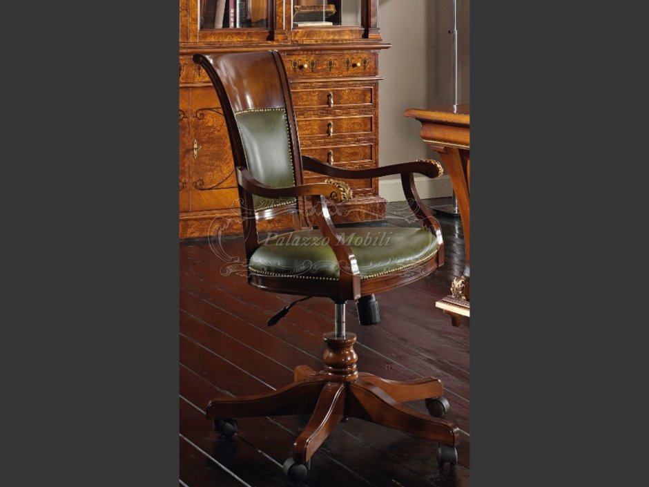 Кресло кабинетное классика зеленое