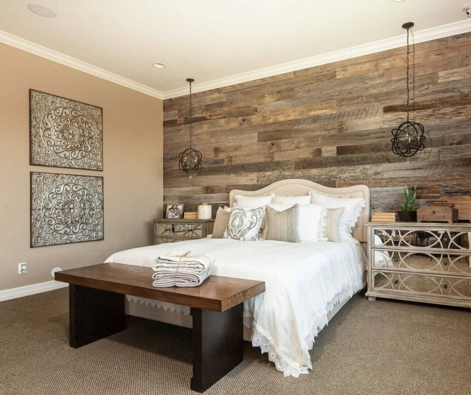 Деревянное панно на стену в спальню