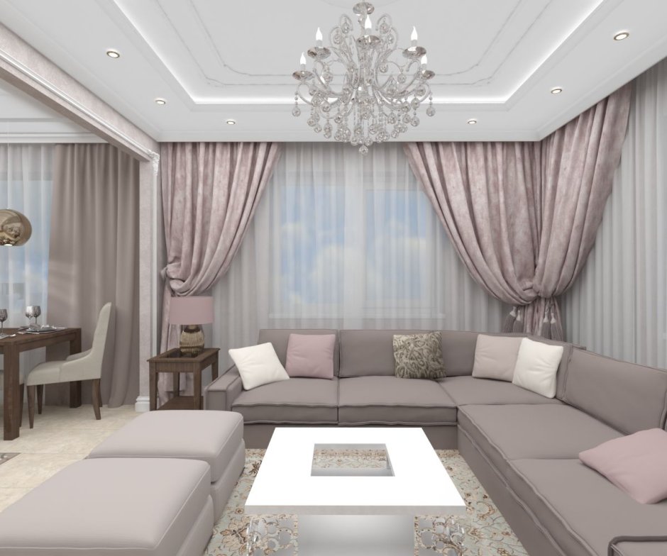 Интерьер в зале 17 кв.м классика, оформление стен