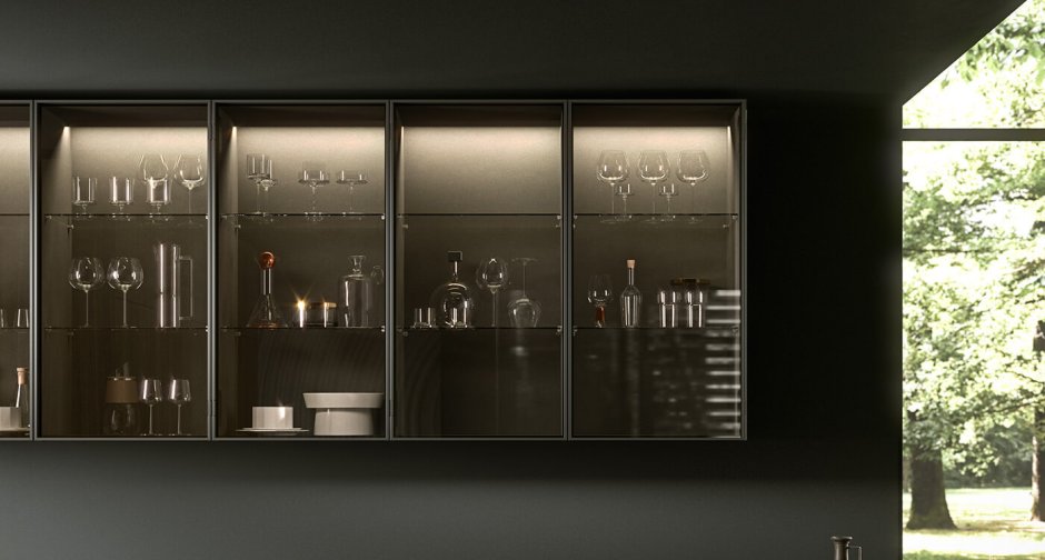 Poliform Kitchen витрина рама графит