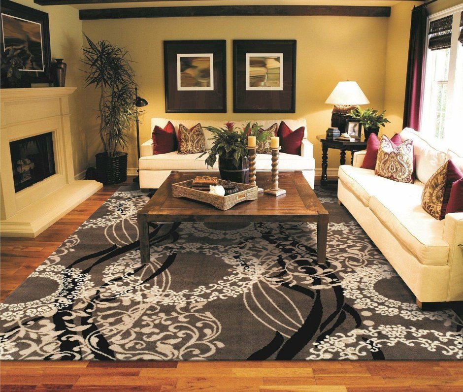 Коричневые ковры для гостиной
