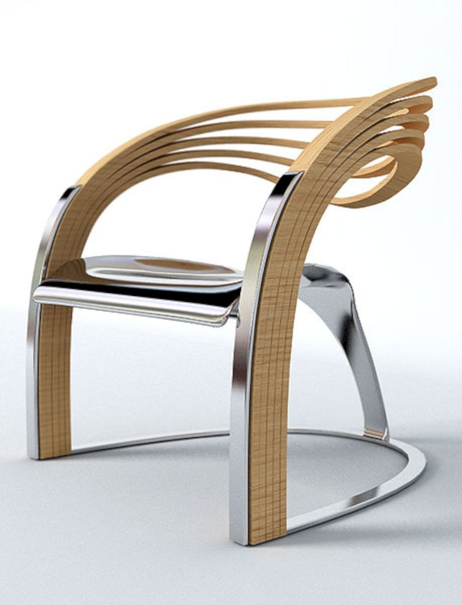 Дизайнерский стул на белом фоне