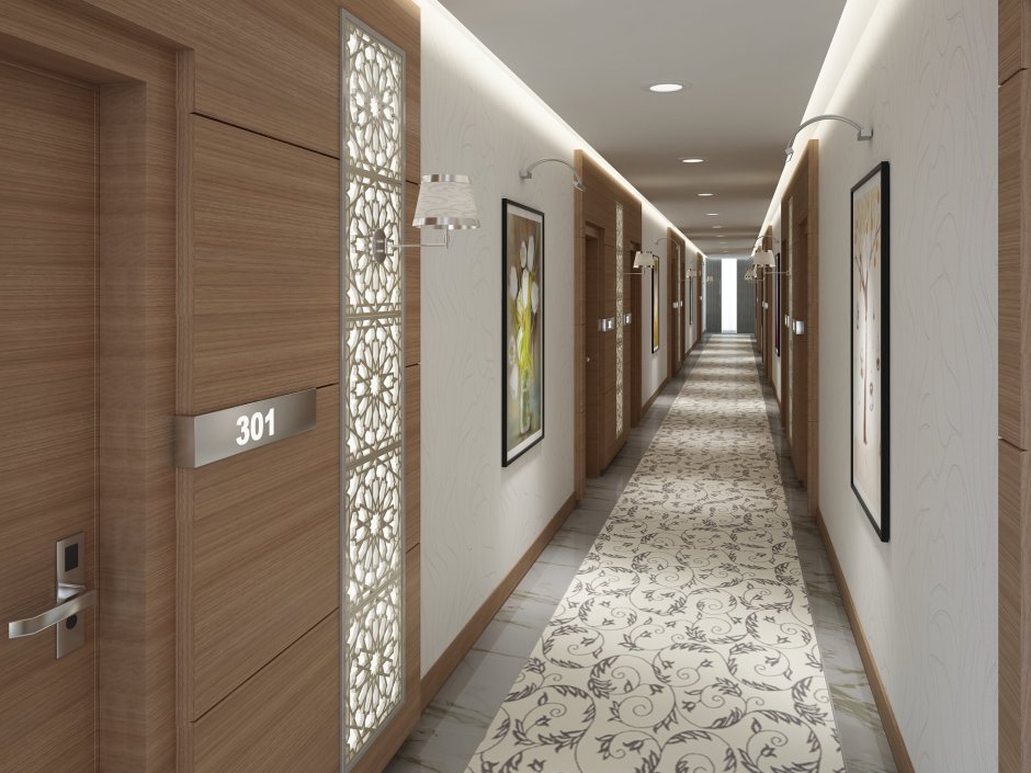 Красивый коридор гостиницы