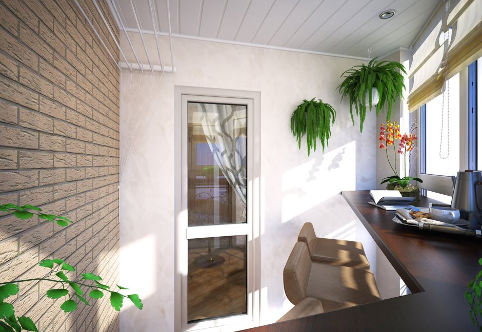 Отделка балкона венге