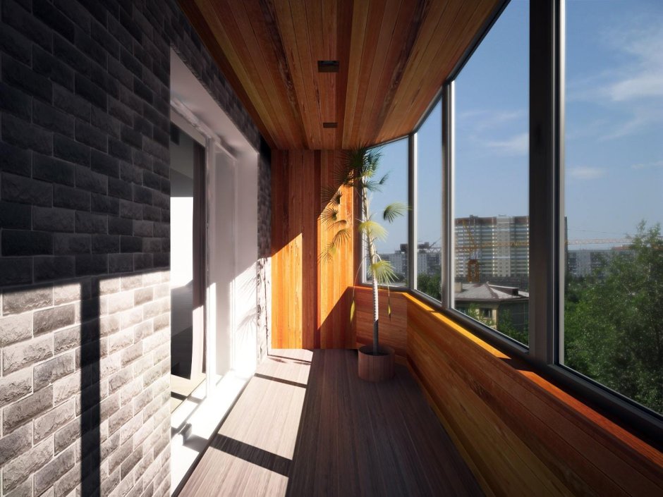 Ламинированный балкон