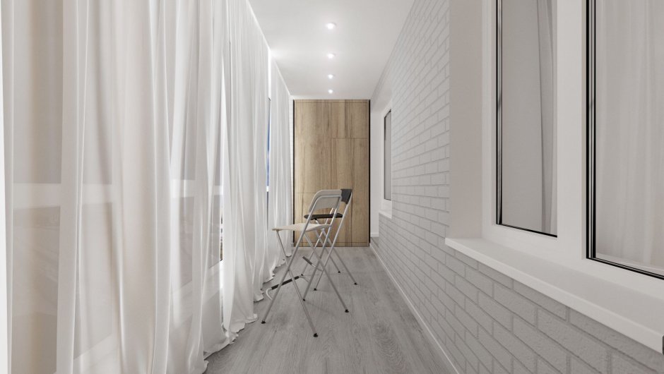 Отделка балкона белой вагонкой