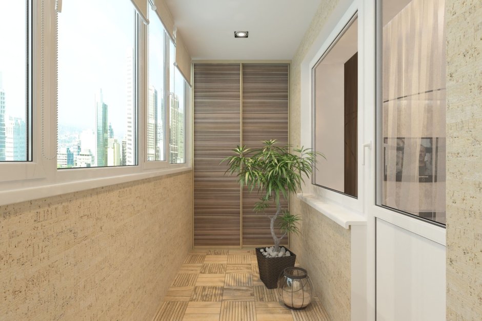 Отделка балкона ламинатом стены