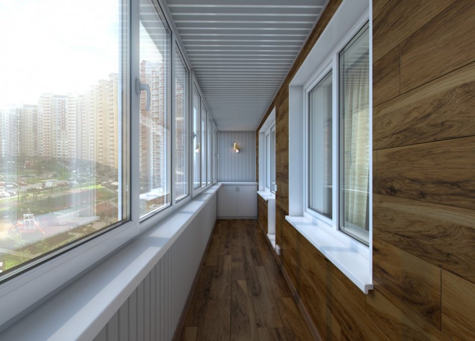 Отделка балкона