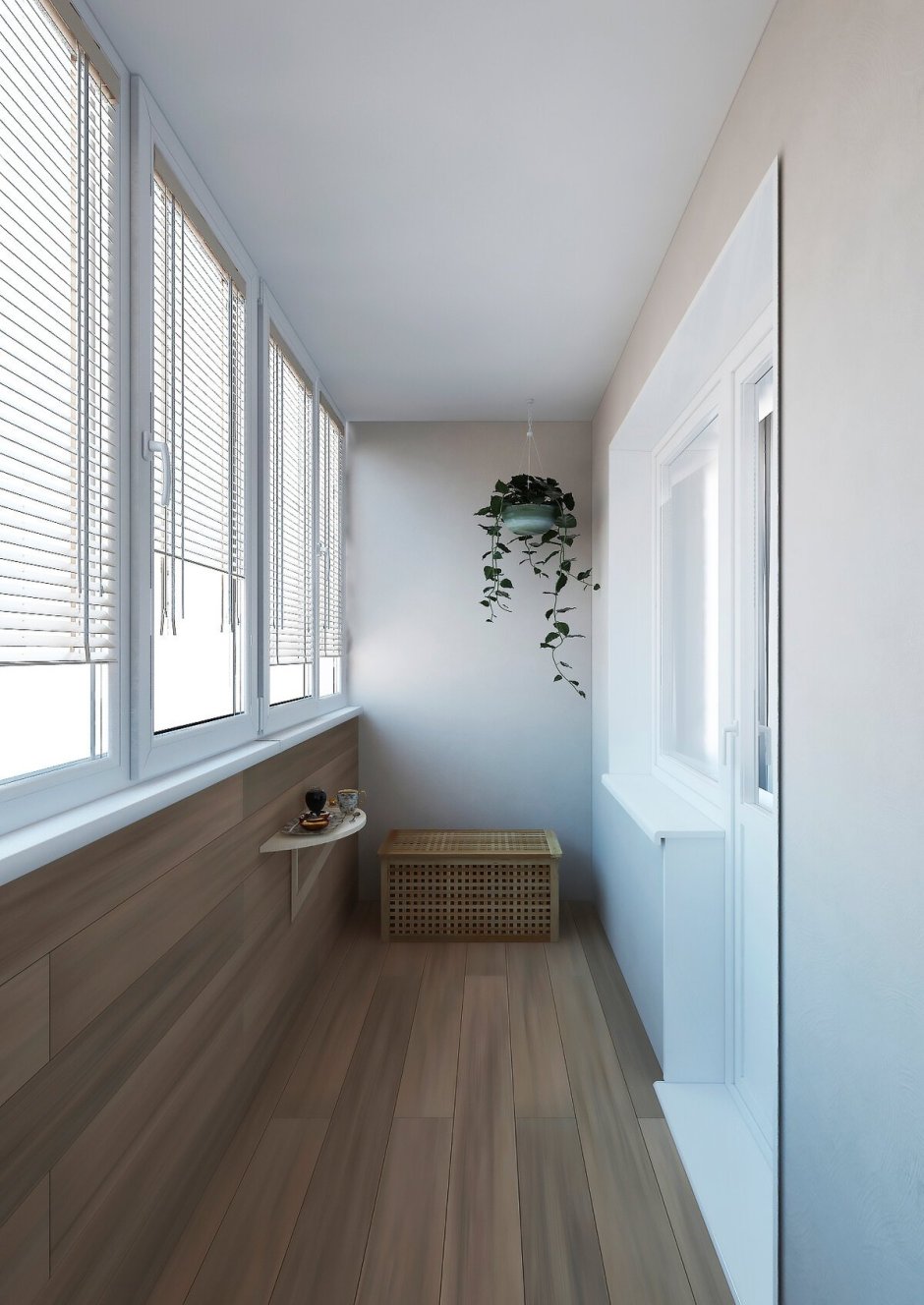 Обшивка балкона кварцвинилом