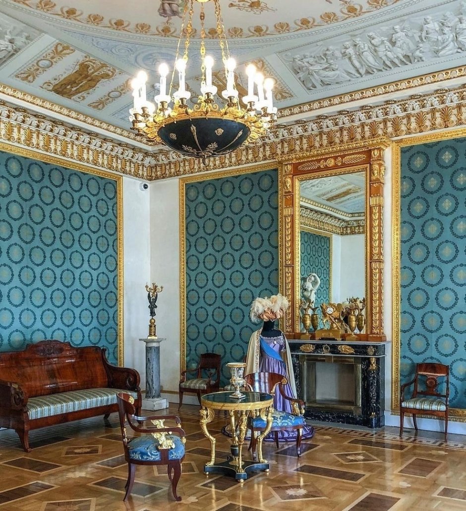 Елагин дворец голубая гостиная-спальня