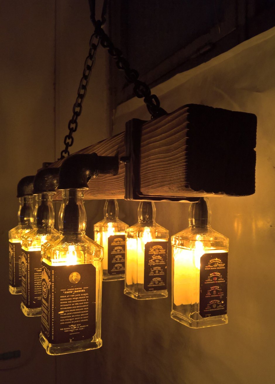 Лофт светильник из бутылки Джек Дэниэлс