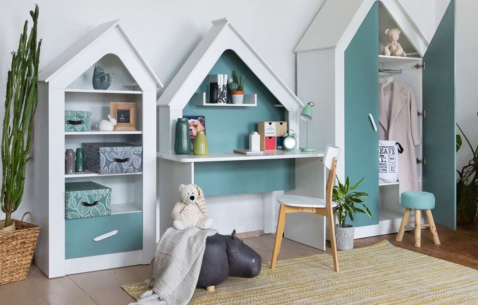 Дизайн домов для девочек шкафчики для книг постели