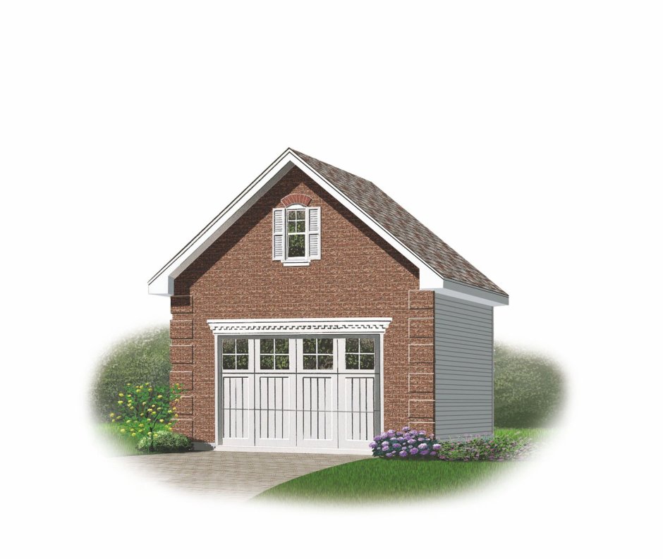 Кирпичный гараж с мансардой