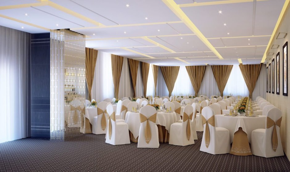 Интерьер банкетного зала в кафе