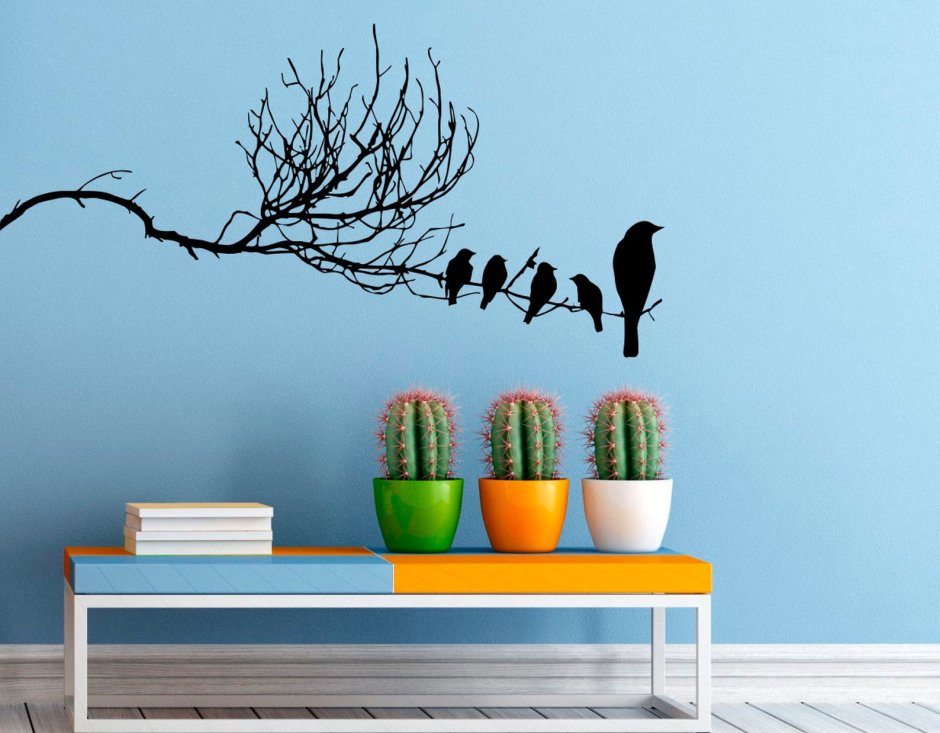 Стая птиц декор на стену