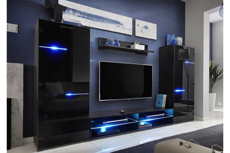 Стенка Модерн - эффект 3d - комплект с led 16к
