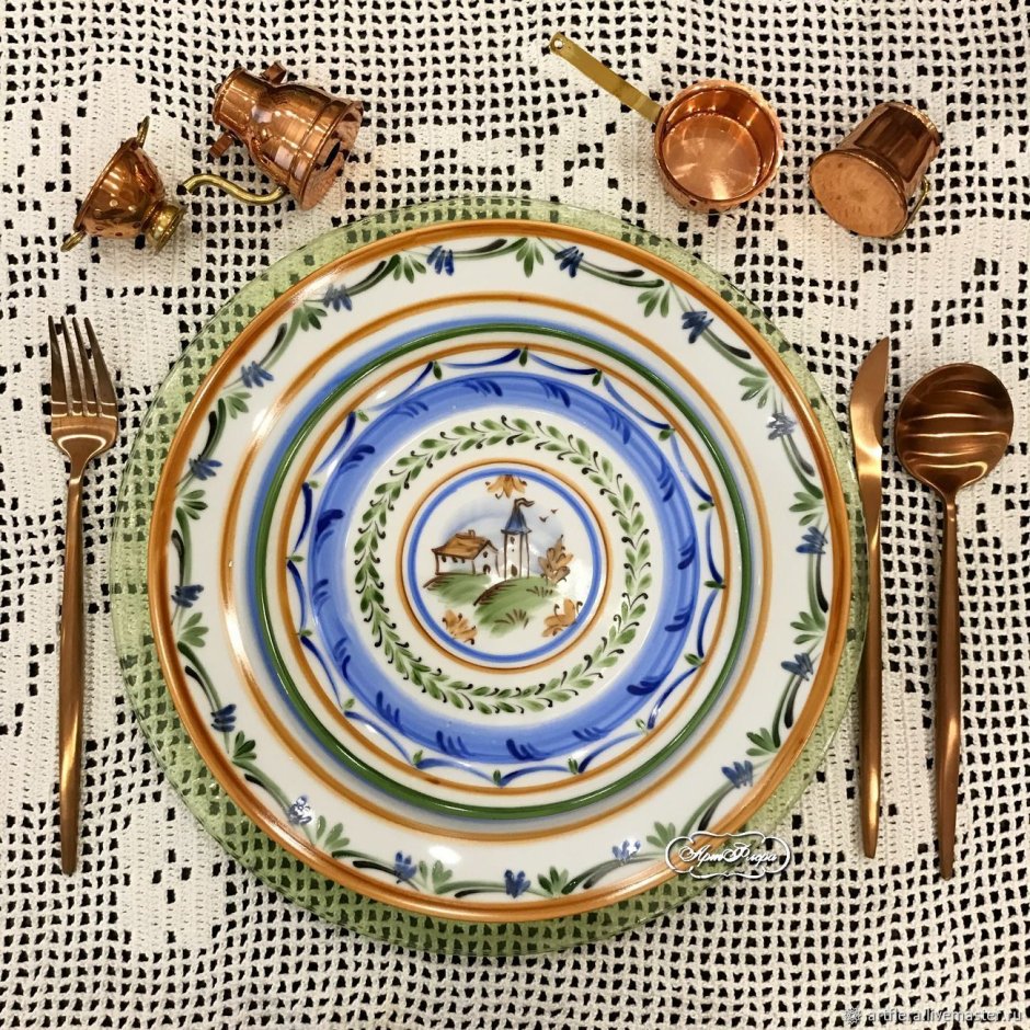 Набор тарелок обеденных (2шт) Прованс оливки 25,5 см Lefard (104-601)