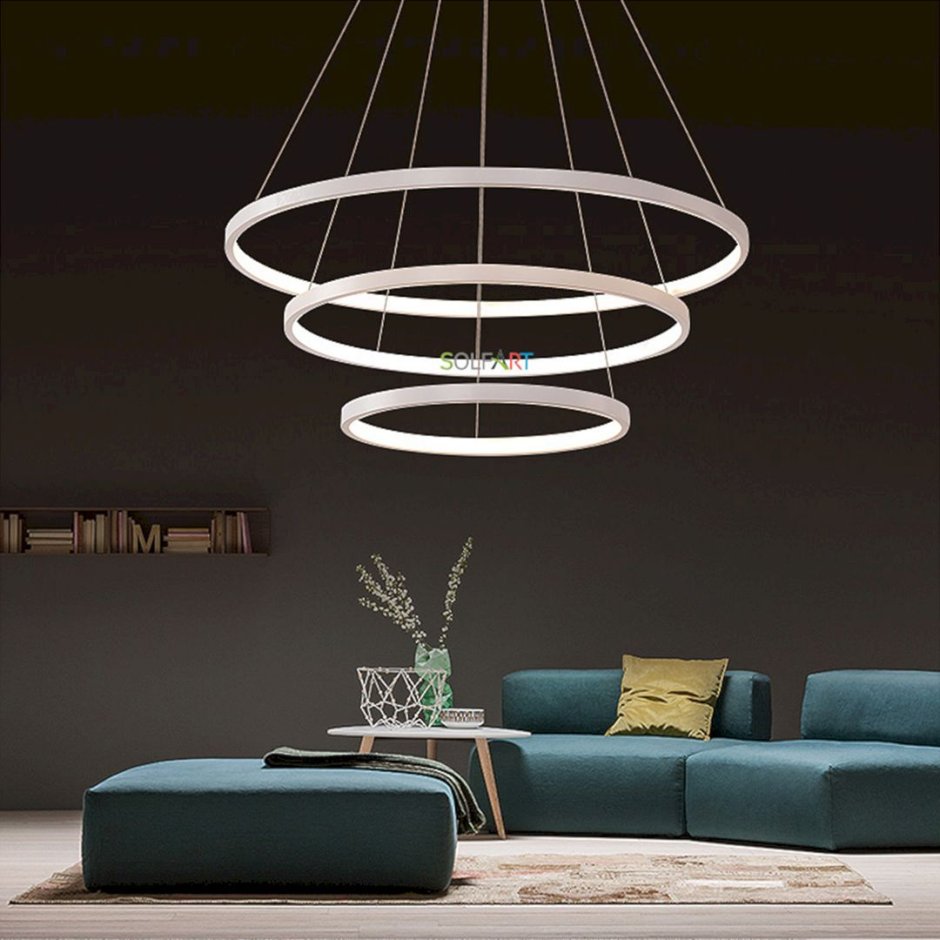 Люстра led 3-Ring Chandelier Золотая