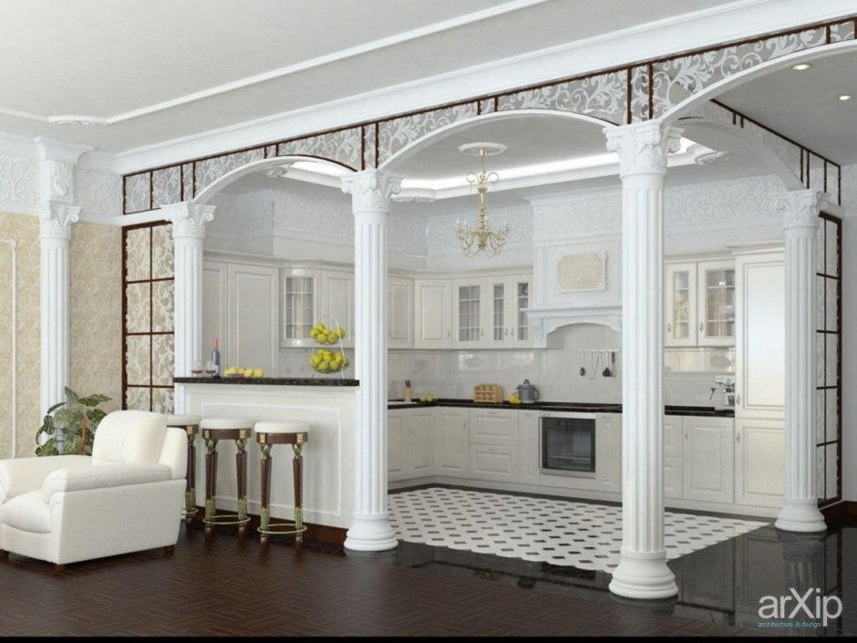 Зеркало arched Windowpane Palladian Mirror