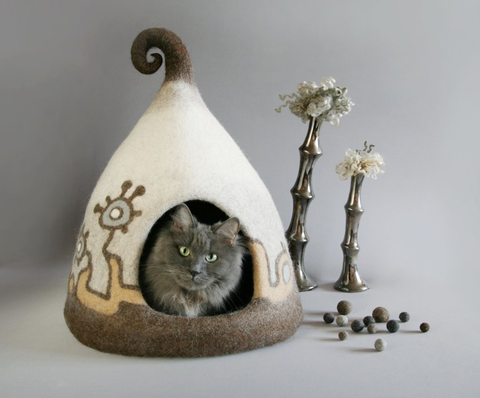 Войлочный домик для кошки