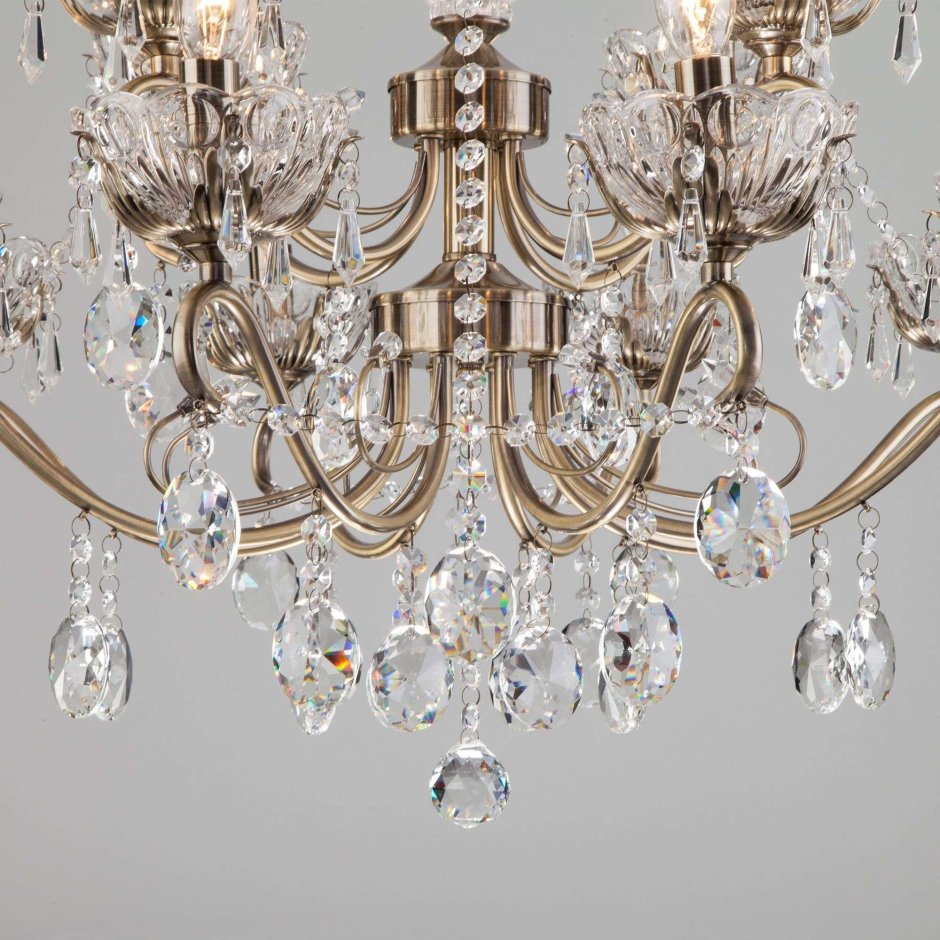Люстра Brass and Crystal Chandelier
