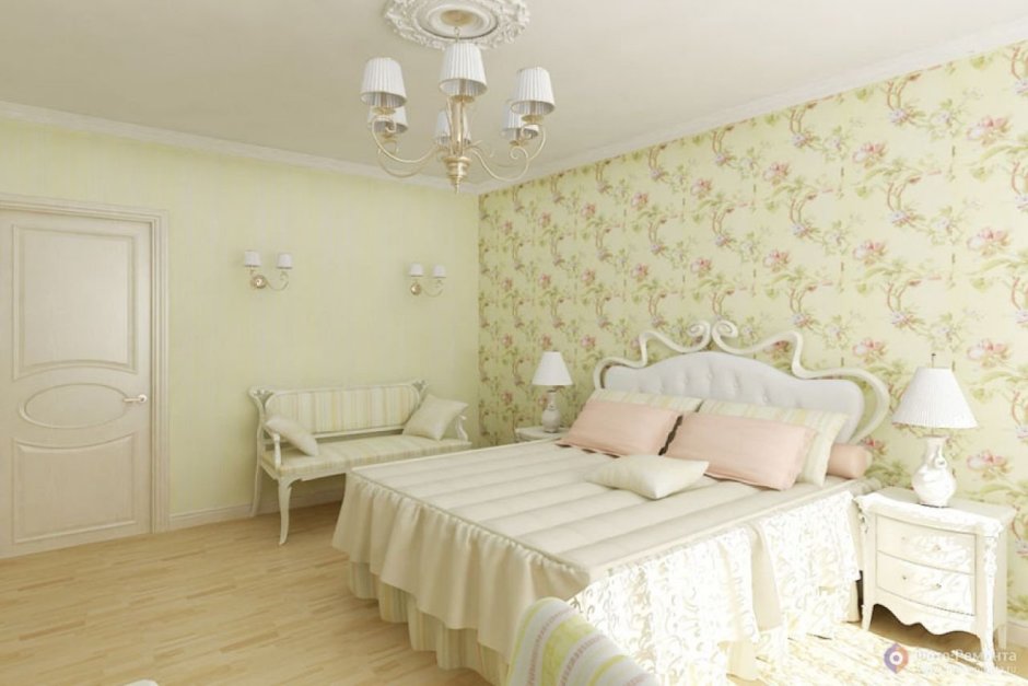 Спальня в стиле Прованс в пастельных