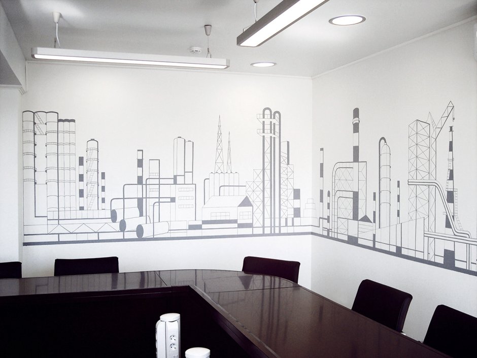 Разрисованные стены в офисе