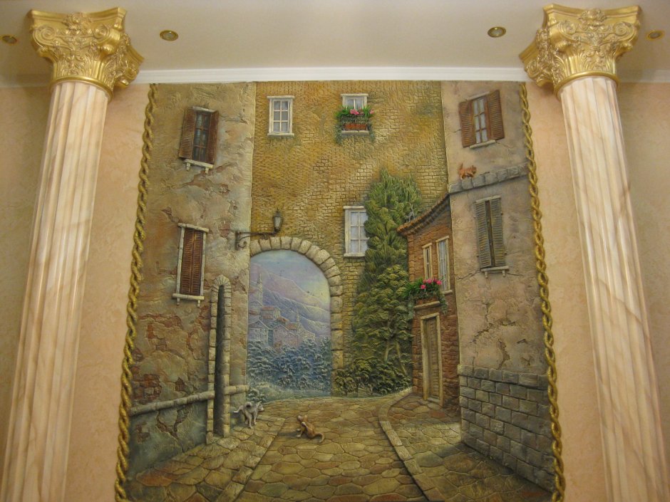 Венецианская штукатурка и фреска в интерьере