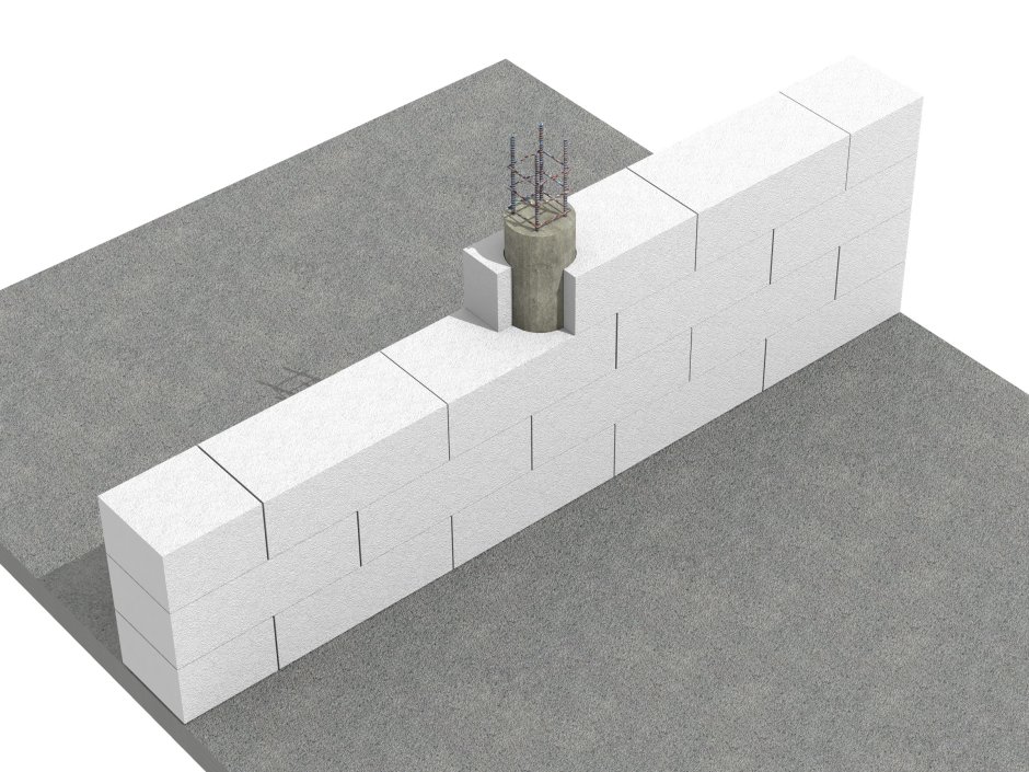 Армирование стен газобетона схема