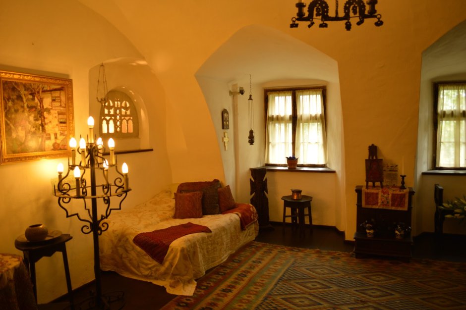 Замок Дракулы акварель