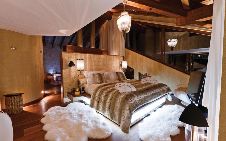 Комната и кровать трансформер в стиле Шале