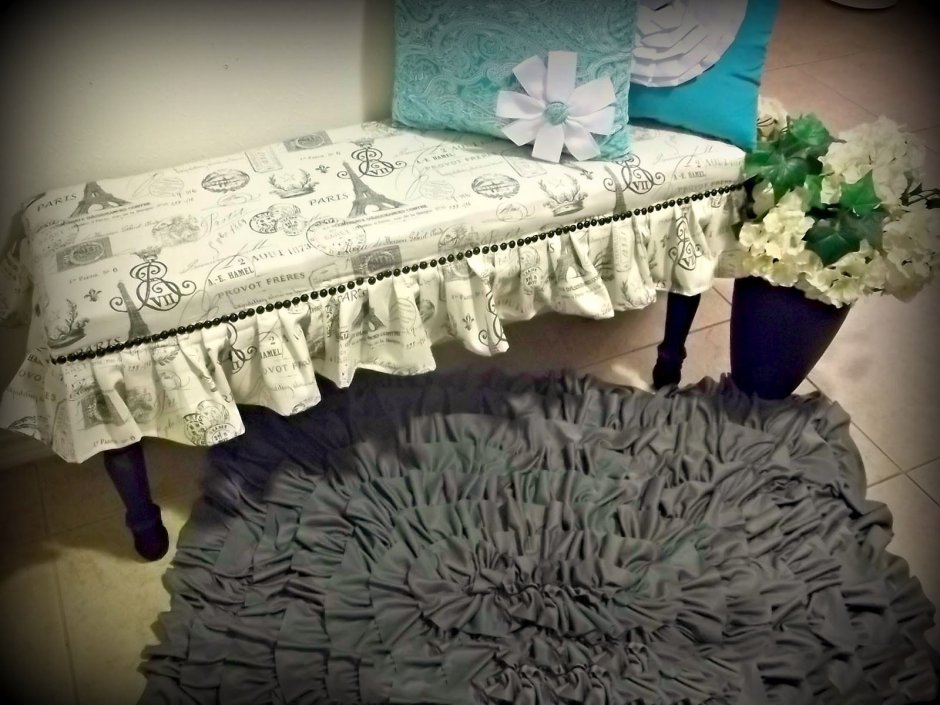 Коврики из старых тюлей