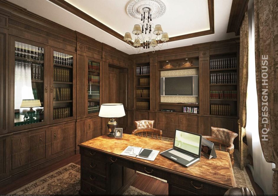 Отделка кабинета в доме