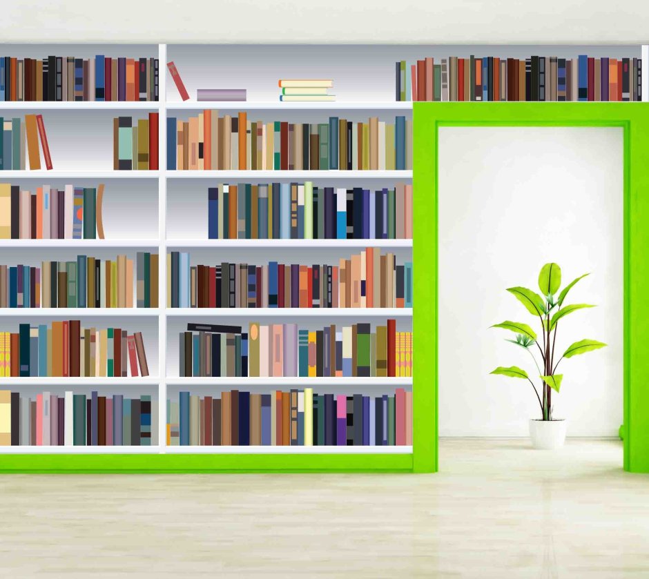 Футуристический книжный стеллаж